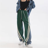 Baggy-Boyfriendjeans mit Patchwork-Streifen